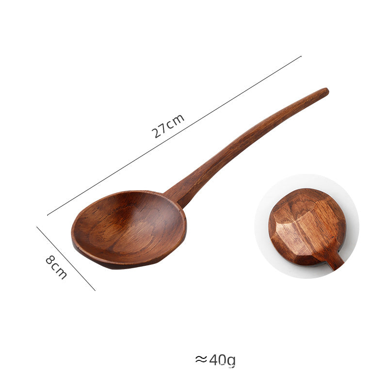 Phoebe wood chef's spoon dimensions: 27cm length, 8cm bowl width, approximately 40g